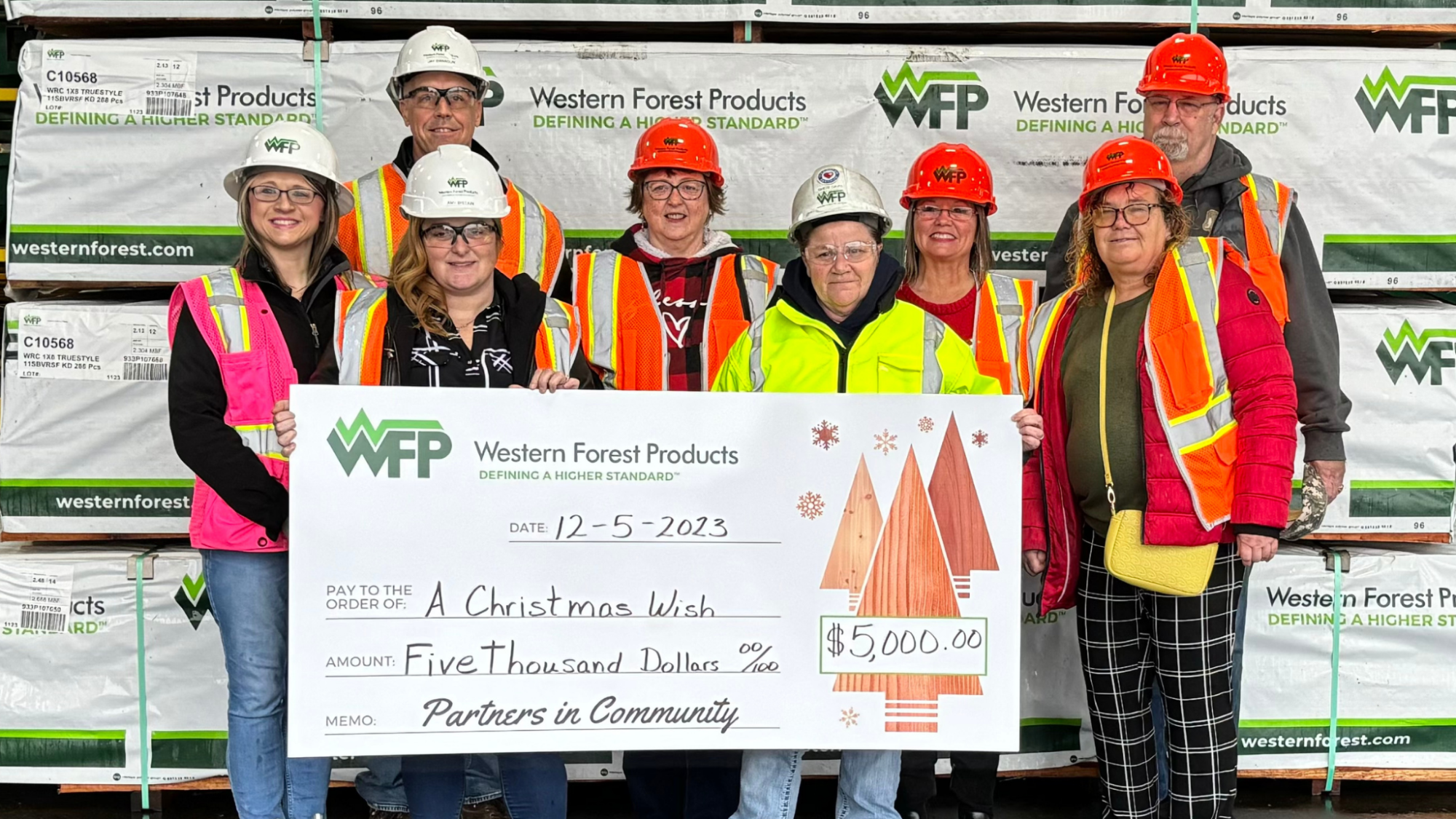 Western Forest Products brightens holidays with a $100,000 donation